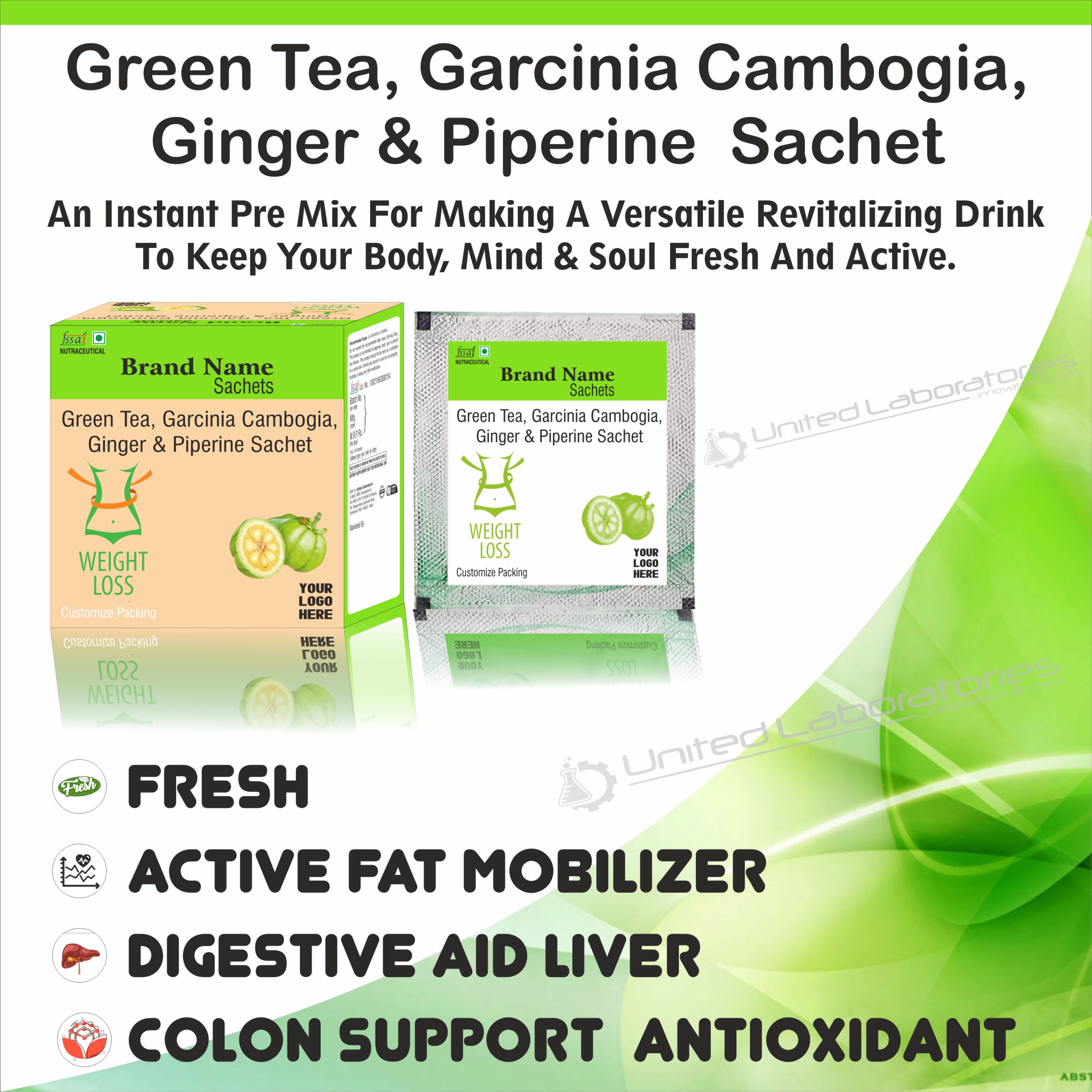 Green Tea + Garcinia Cambogia + Ginger + Piperine Sachet