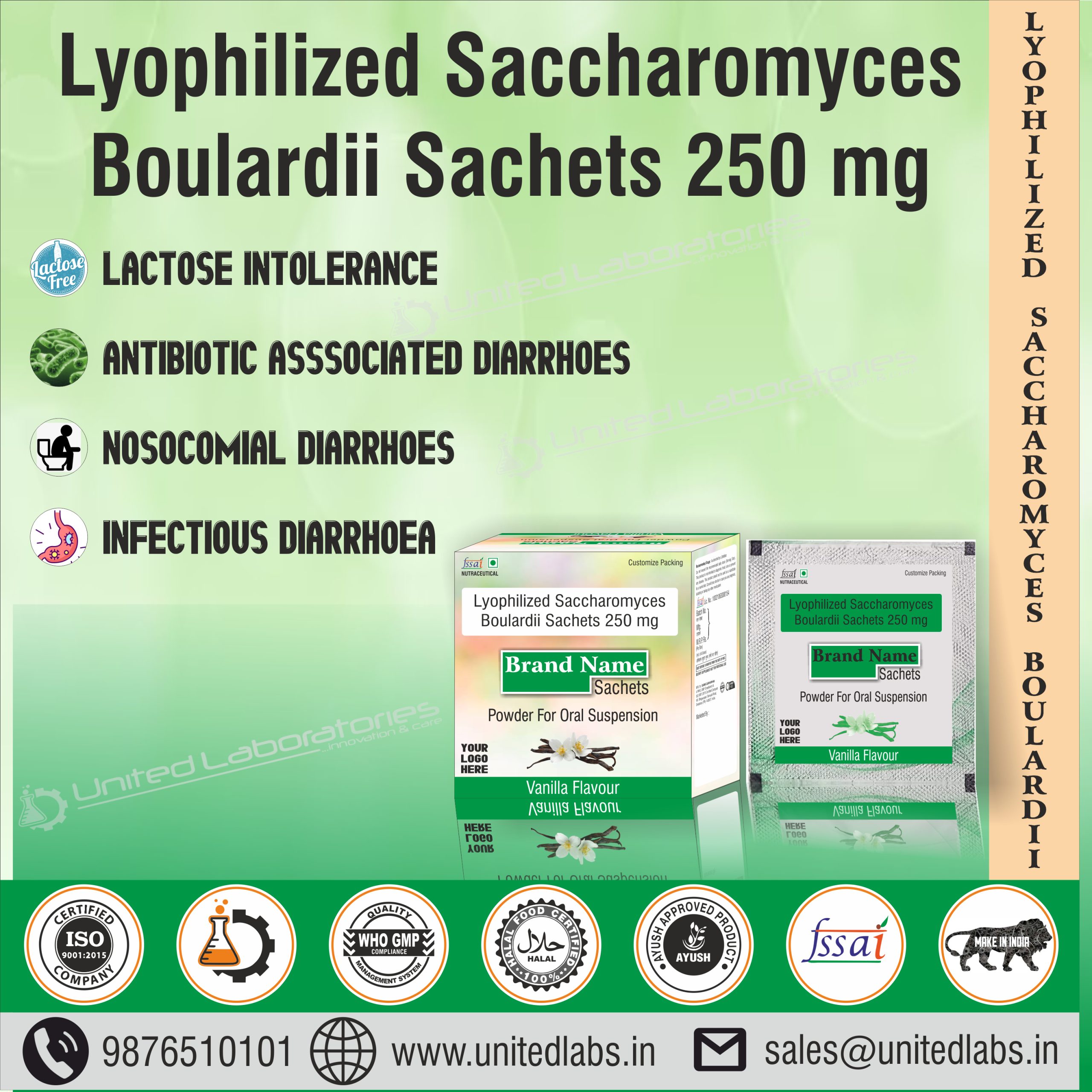 Lyophilized Saccharomyces Boulardii Sachets- 250 Mg