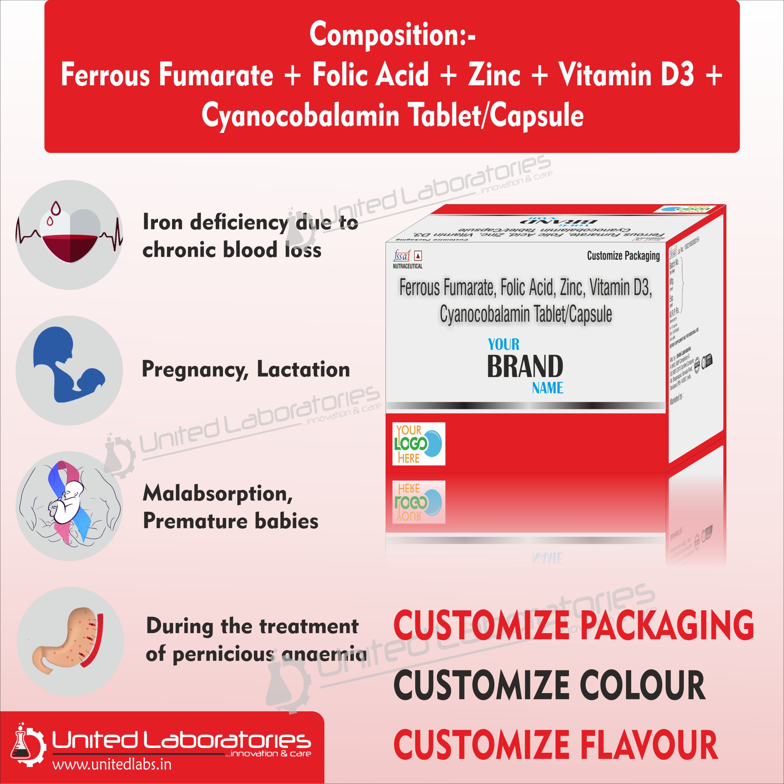 Ferrous Fumarate + Folic Acid + Zinc + Vitamin D3 + Cyanocobalamin Tablet Capsule