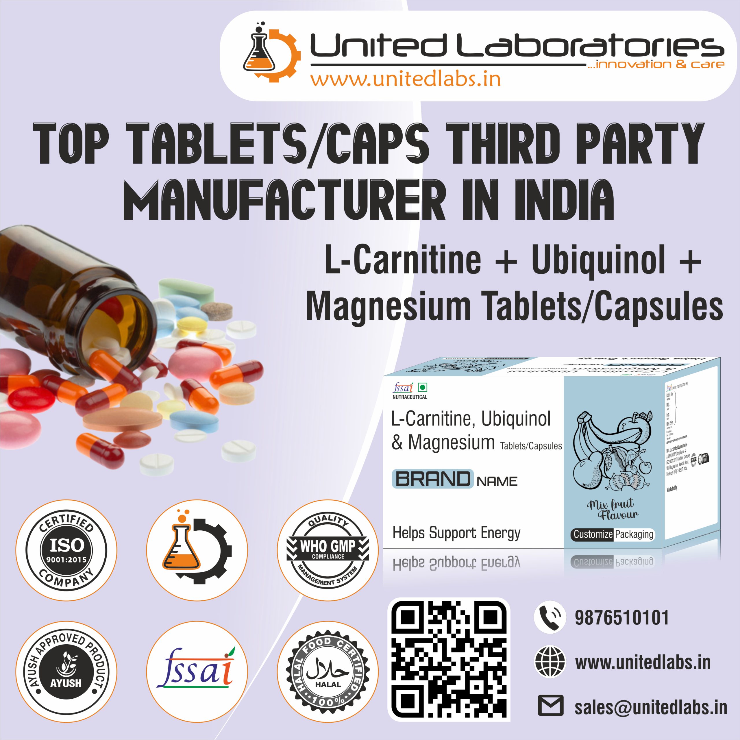 L-Carnitine + Ubiquinol + Magnesium TabletsCapsules